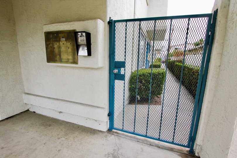 Gated apartment entrance at location Casa Diego II North Park California