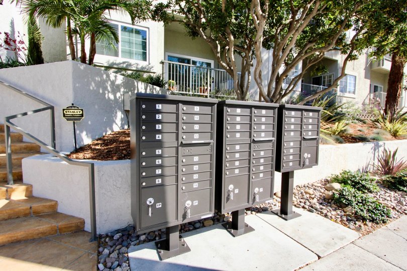 Sidewalk view of Coventry Woods complex in North Park, California.