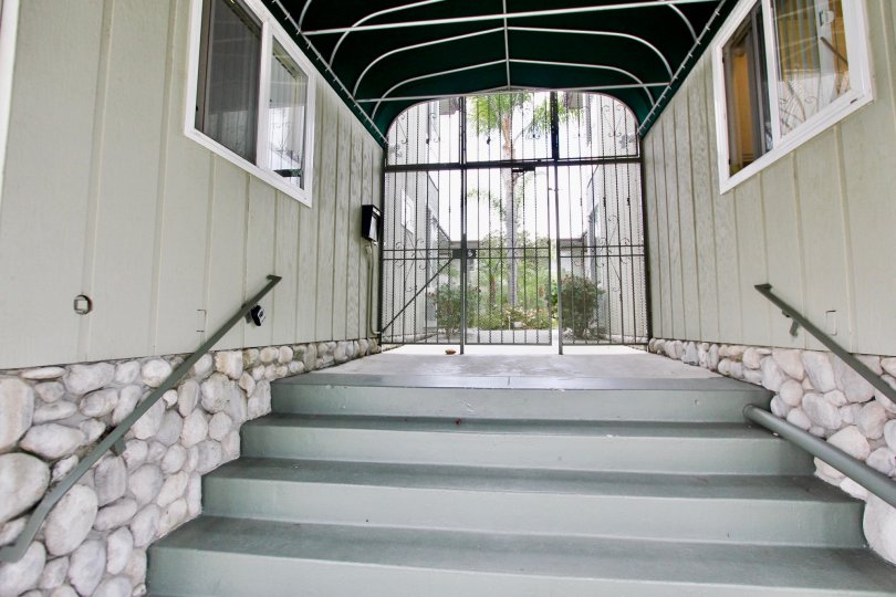 Stairway and secured entrance at Mississippi Townhomes in North Park California
