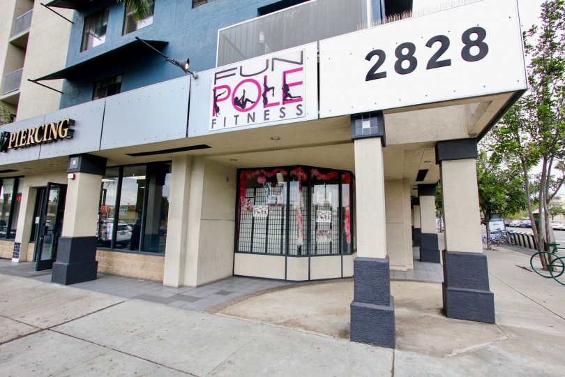 A pole fitness place for exercise in a nice area of California.