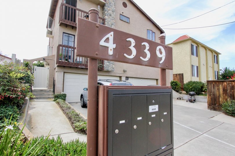 Postal box is placed inside the steel numbered 4339 at entrance to Tangerine Tree