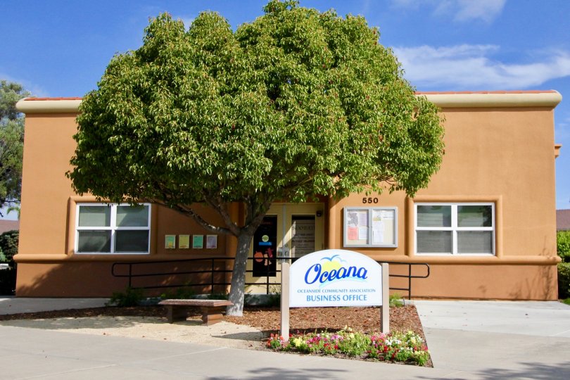 Oceana business office front sign in Oceanside, California