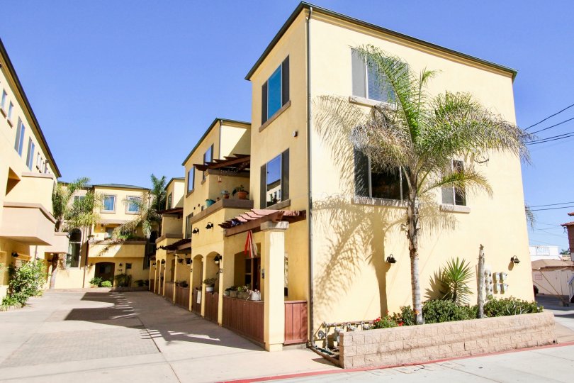 A sunny day at the Diamond Pointe at the Ocean apartment complex in Pacific Beach, California