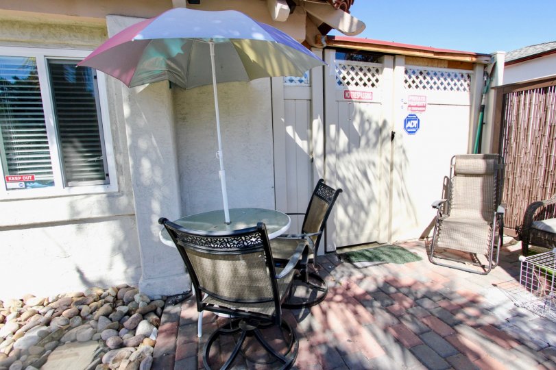 Umbrella leisure and relaxation in a holiday on the Sand Patch of Pacific Beach
