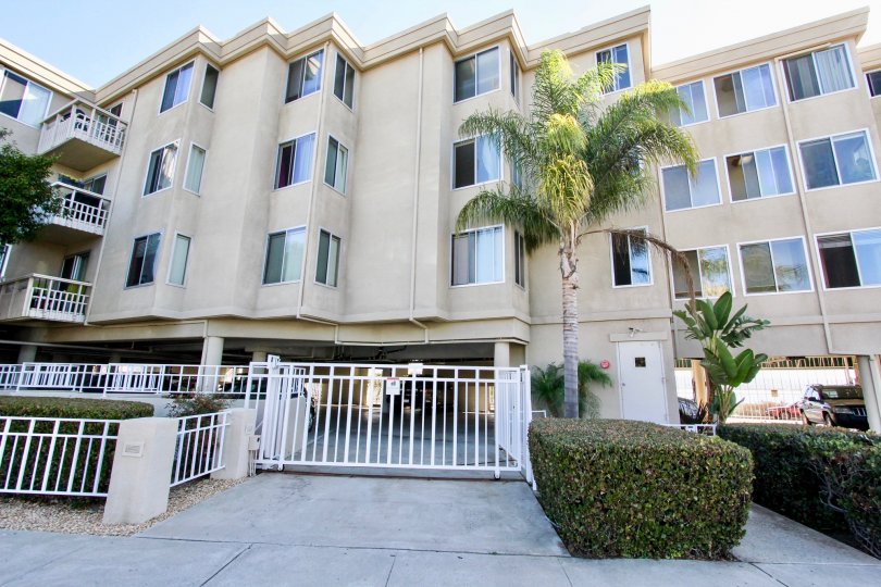 Excellent front view of an apartment with main gate in The Shores at Crown Point of Pacific Beach