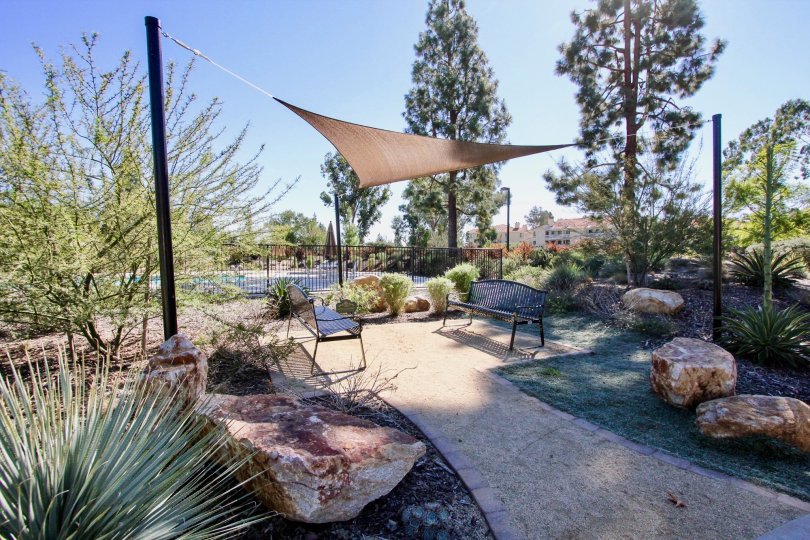 A beautiful, sunny view of our rock gardens at Bernardo Greens in Rancho Bernardo, California.