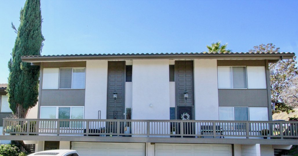 Two story residential unit with attached garages at Bernardo Village Green in Rancho Bernardo.