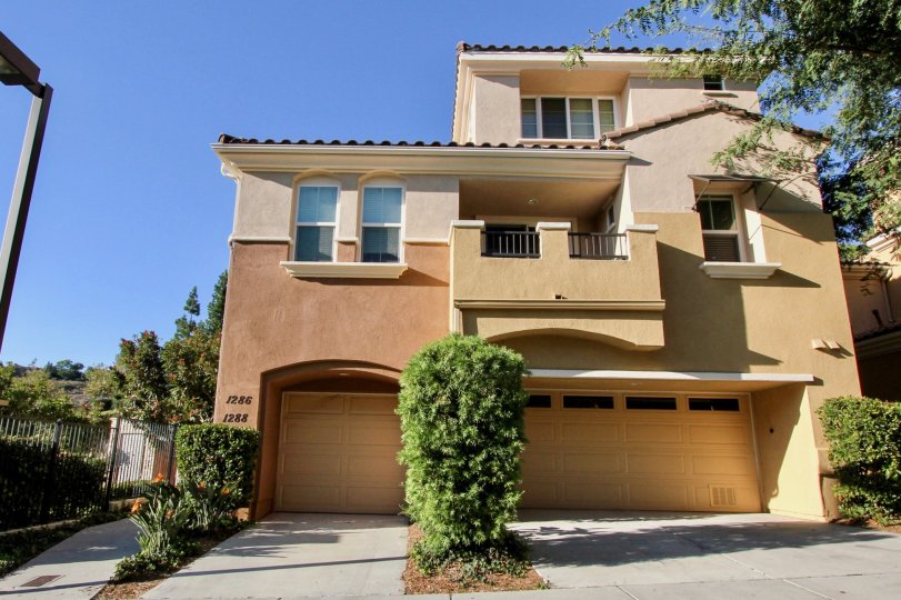 Westridge beige three-story with garage San Marcos California