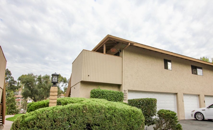 Fletcher Valley Villas Community Santee California enclosed garages apartments balcony landscaping exterior lights