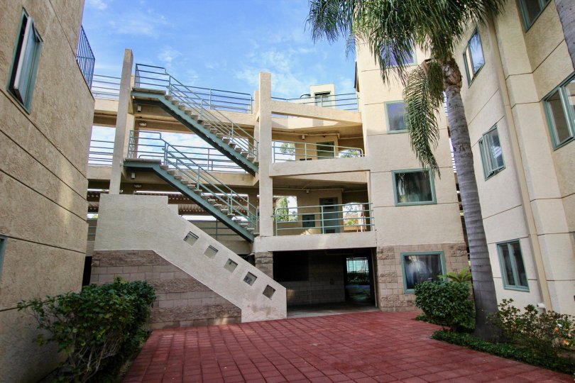 La Jolla City Club in University City, California, Stairs, terrace, buildings