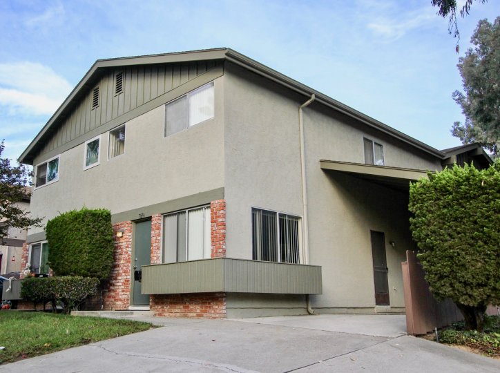 Oversides driveways and convenient covered patios at University Woods.