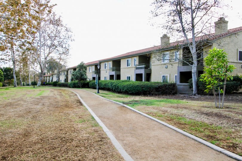 Housing near walkway at Verano in University City California