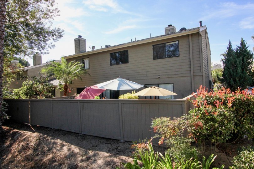 Three Umbrella are there to protect from sun rays at the villa in Durian Place Townhomes
