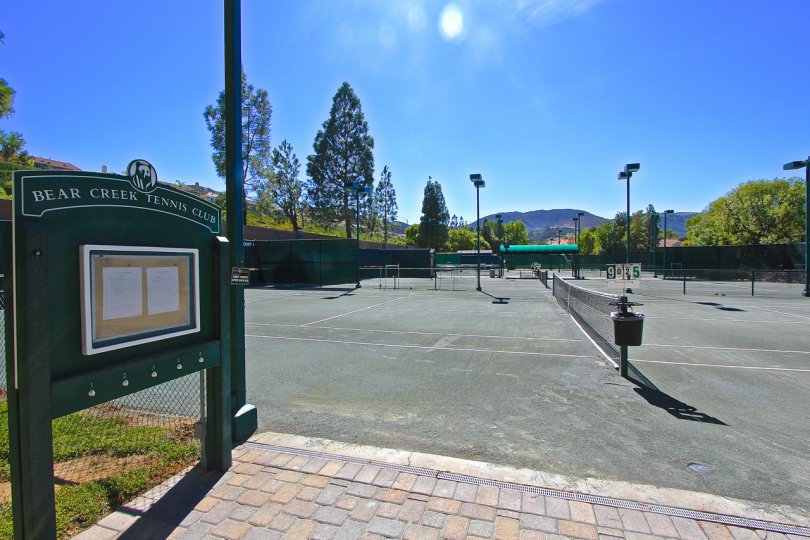 There are two clay Tennis courts to be enjoyed in Bear Creek