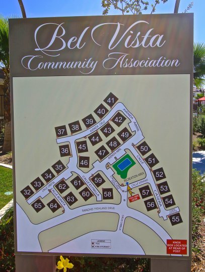 Original Builders Map of Belvista in Temecula