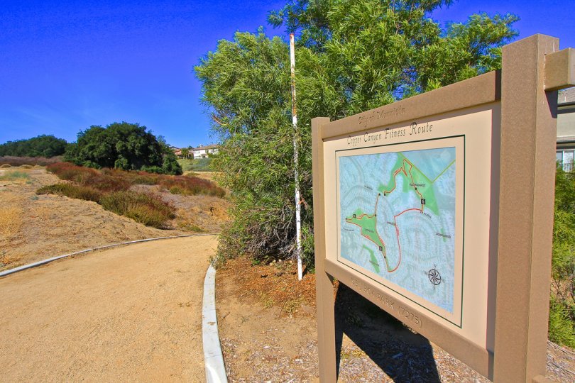 There is a fitness route encompassing the Copper Canyon Community