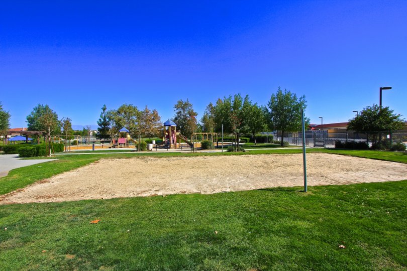 There is sand volley ball at Mapleton in Murrieta CA