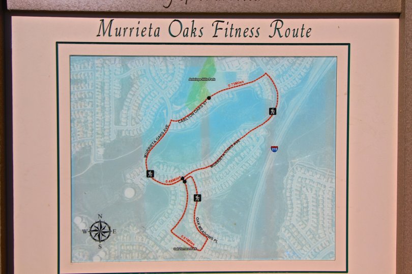 Murrieta Oaks has a fitness route and work out stations along the way