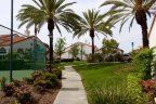 A walkway beside the sport courts at Rancho Del Mar